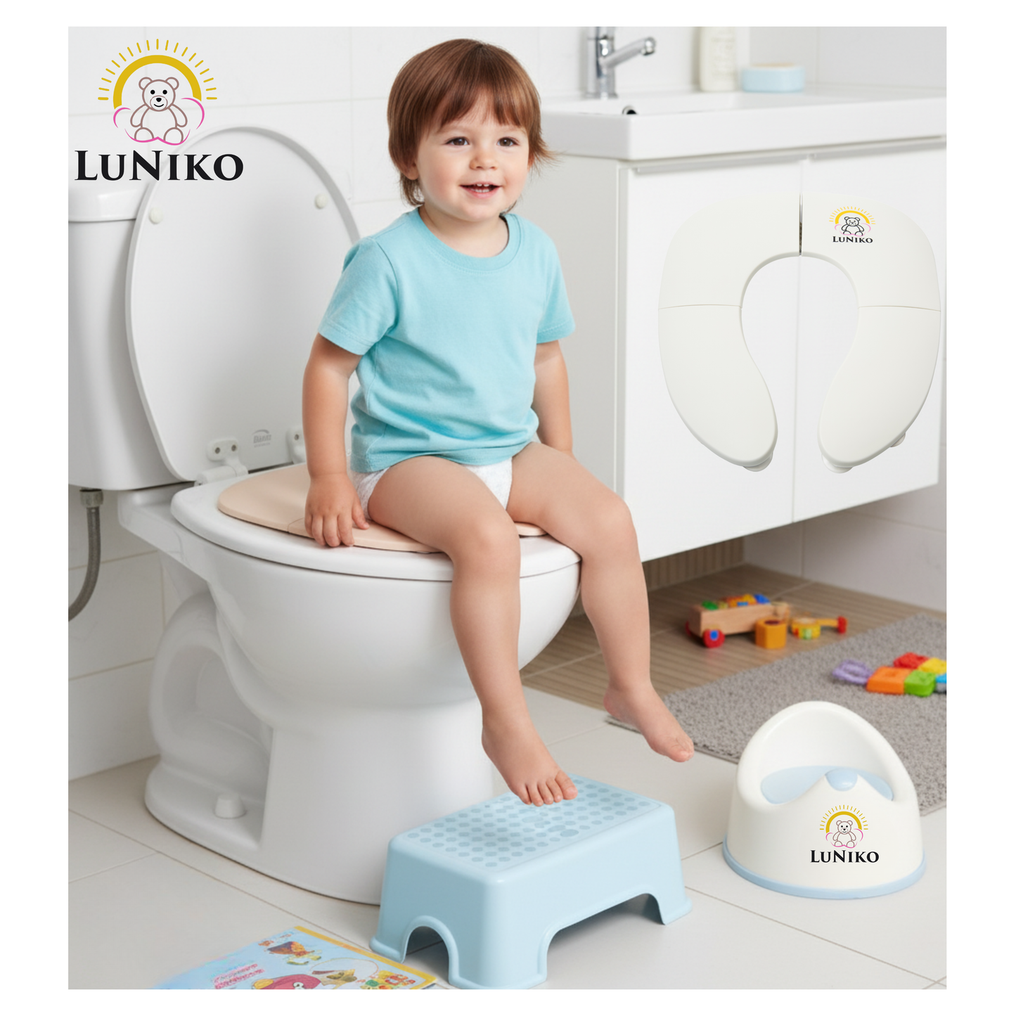 Foldable Potty Training Seat – Gray | Non-Slip, Travel-Friendly & Toddler Safe.