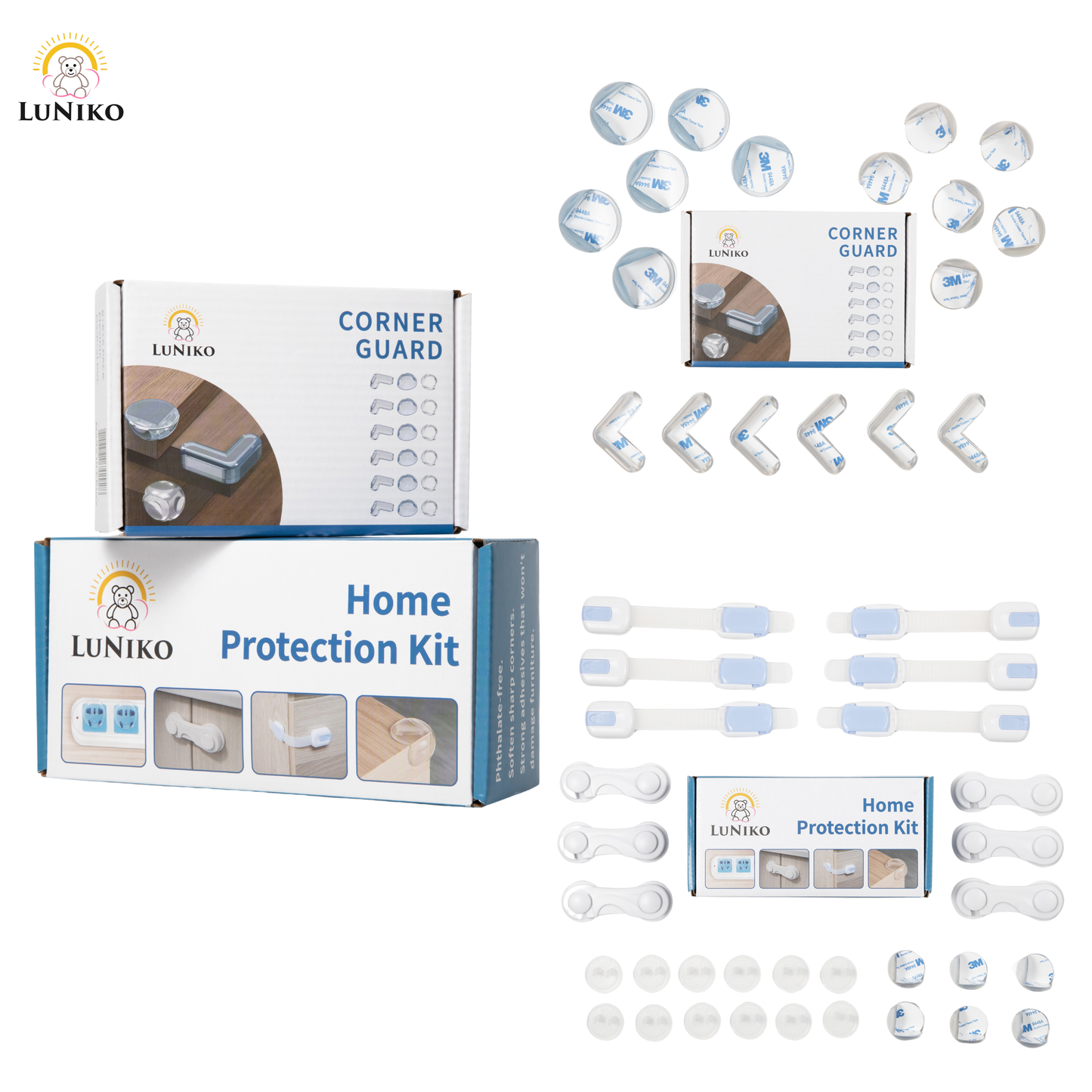 LuNiko Home Safety Combo – 48-Pieces Baby proofing Set | Total Home Protection for Crawling & First Steps