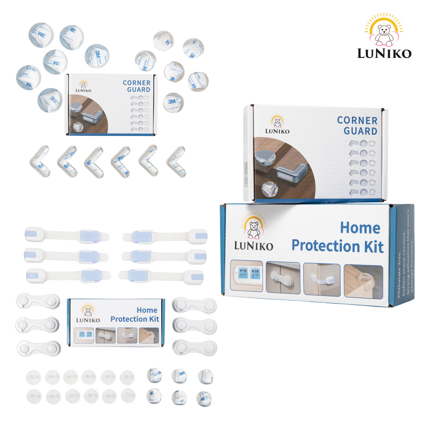 LuNiko Home Safety Combo – 48-Pieces Baby proofing Set | Total Home Protection for Crawling & First Steps