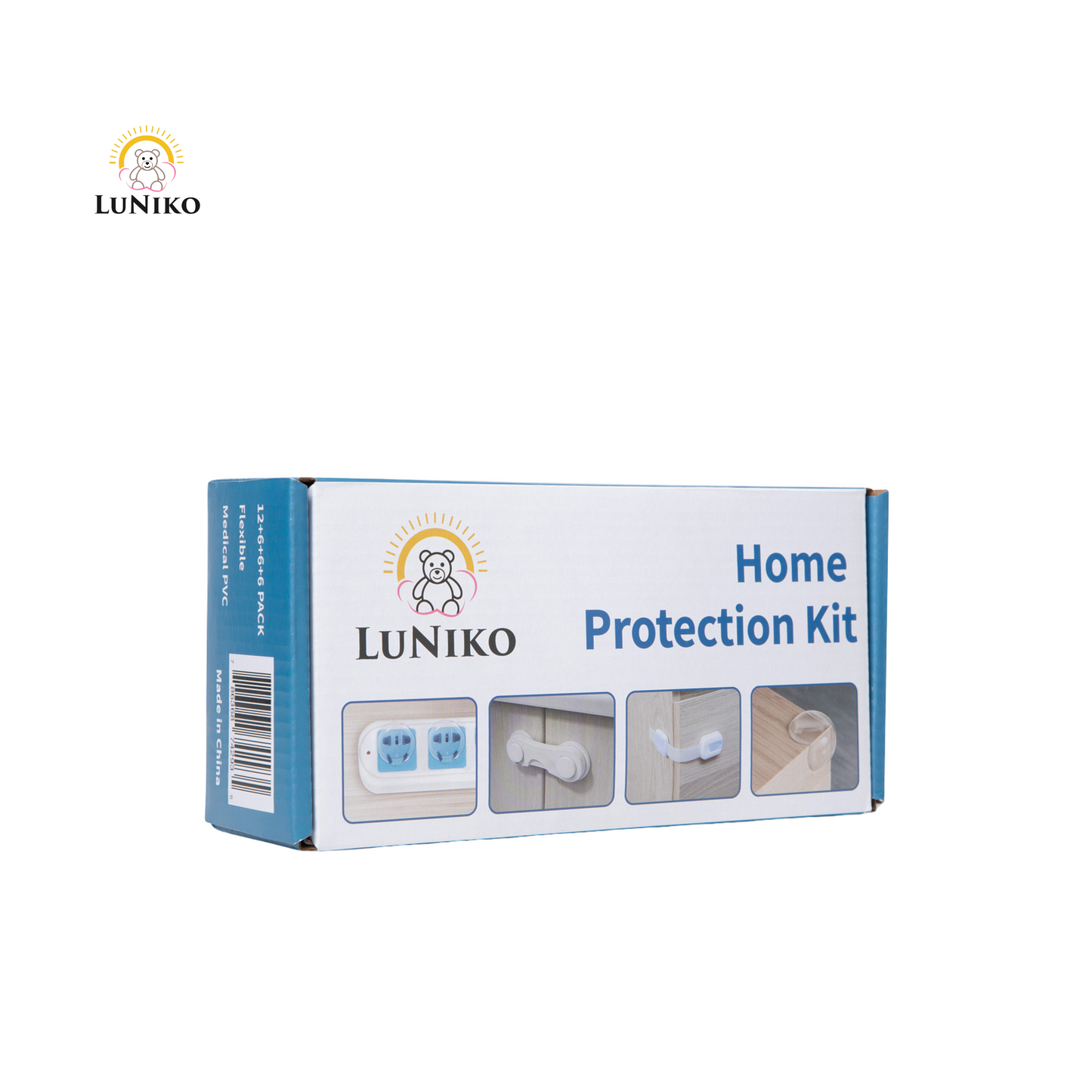 LuNiko Safety & Potty Learning Combo – Home Protection Kit + Folding Potty Seat with Training Chart (Grey Edition)