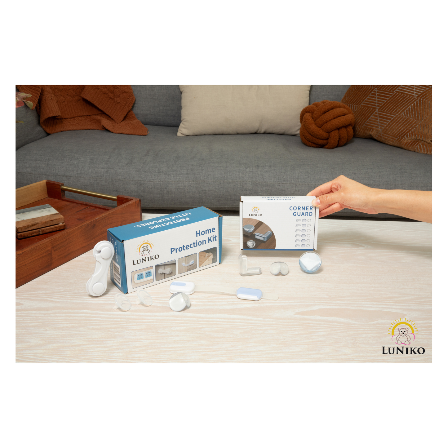 LuNiko Ultimate Baby Safety & Potty Training Bundle – Home Protection Kit + Corner Guards + Folding Potty Seat (Grey Edition)