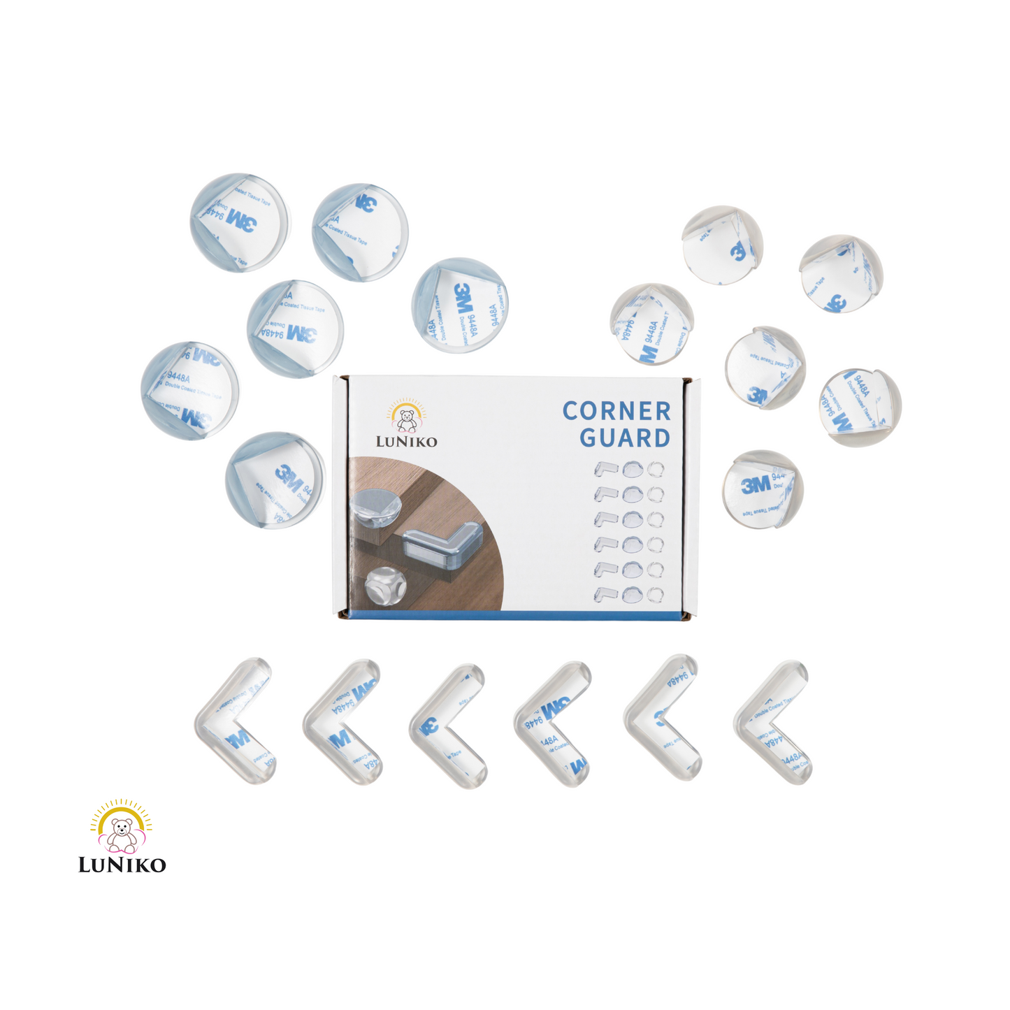 LuNiko Corner Guard Duo Pack – 36-Piece Baby proofing Edge & Corner Set | Safety & Protection for Your Home