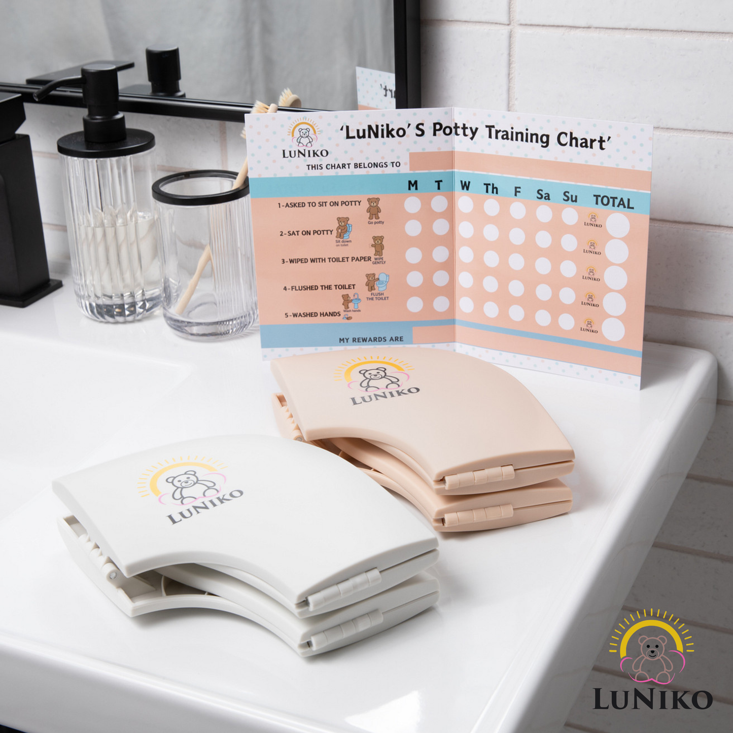 LuNiko Ultimate Baby Safety & Potty Training Bundle – Home Protection Kit + Corner Guards + Folding Potty Seat (Grey Edition)