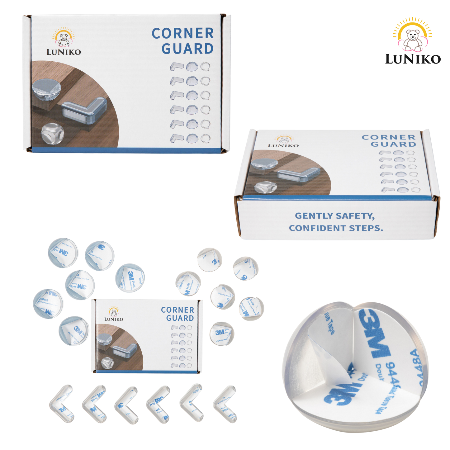 LuNiko Corner Guard Duo Pack – 36-Piece Baby proofing Edge & Corner Set | Safety & Protection for Your Home