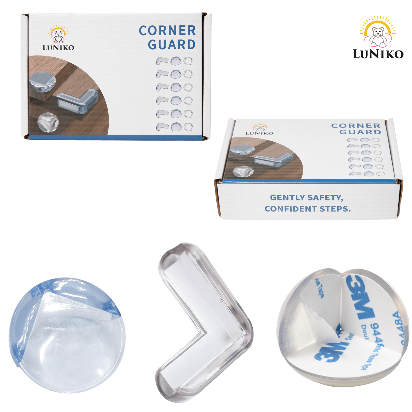 LuNiko Corner Guard Duo Pack – 36-Piece Baby proofing Edge & Corner Set | Safety & Protection for Your Home