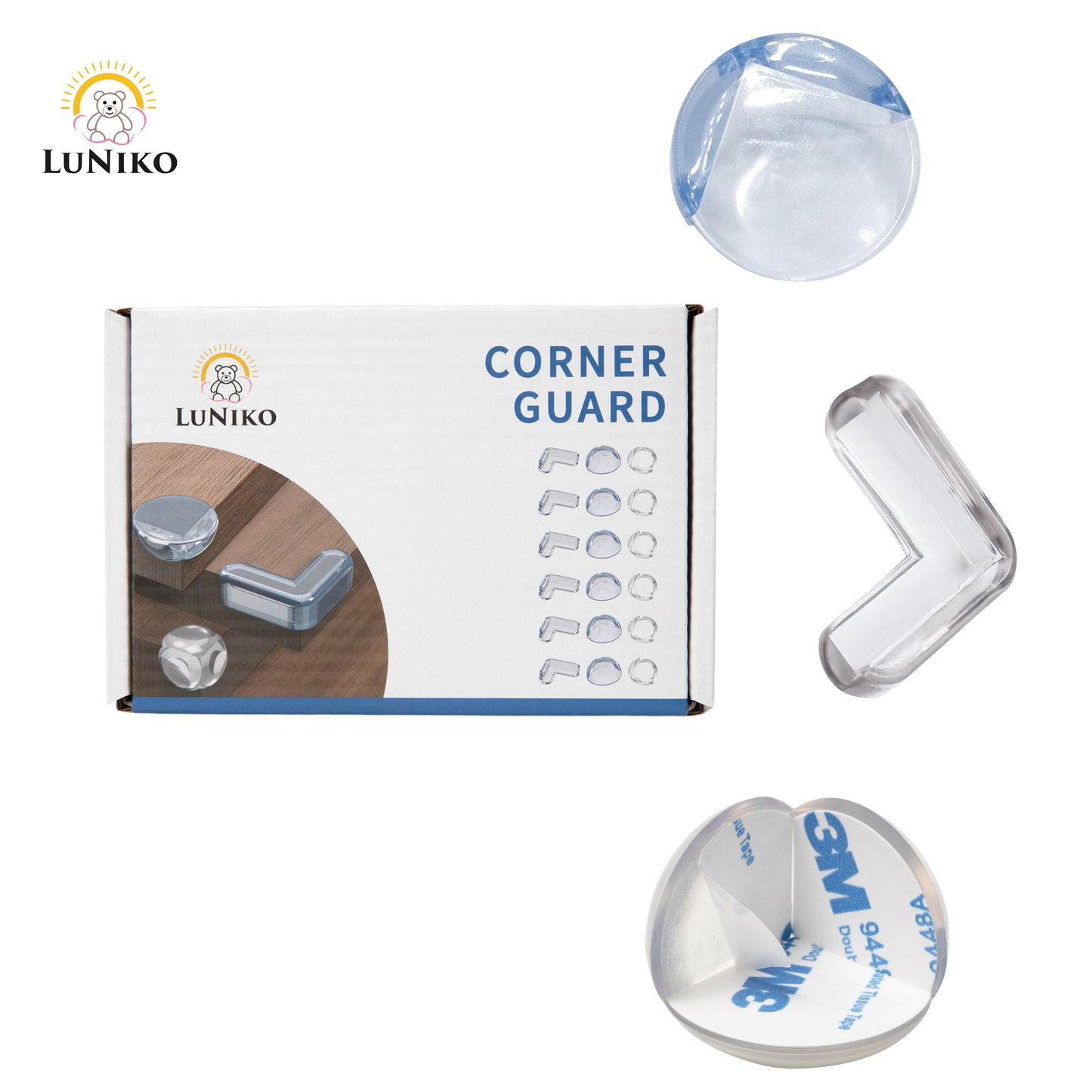LuNiko Corner Guard Duo Pack – 36-Piece Baby proofing Edge & Corner Set | Safety & Protection for Your Home