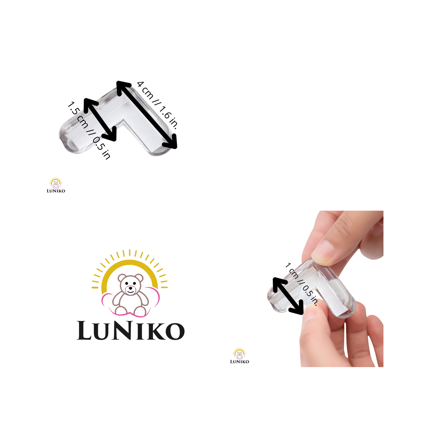 LuNiko Corner Guards – 18-Piece Baby Safety Soft Edge Protectors (Furniture Bumpers Set).