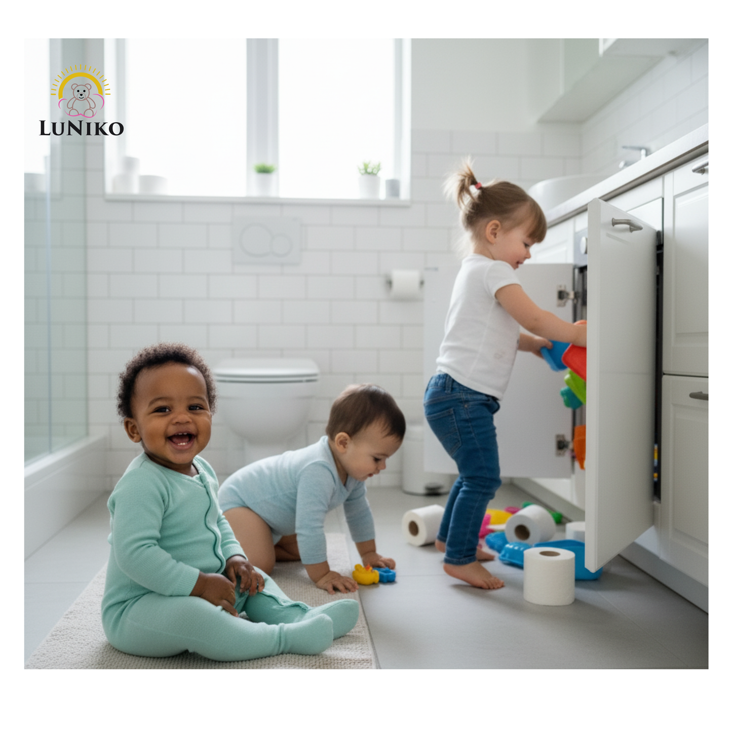 LuNiko Home Protection Kit – 30-Piece Baby Safety Set | Cabinet Locks, Edge Bumpers & Outlet Covers