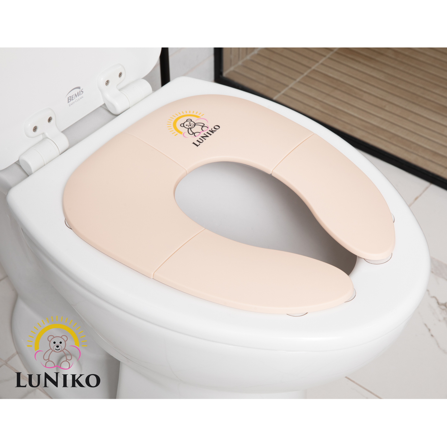 LuNiko Corner Guard & Potty Training Combo – 18-Piece Safety Set + Folding Potty Seat with Training Chart (Beige Edition) (Copia)