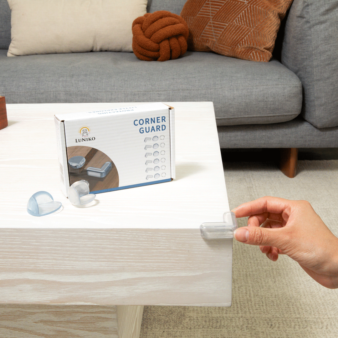 LuNiko Corner Guards – 18-Piece Baby Safety Soft Edge Protectors (Furniture Bumpers Set).