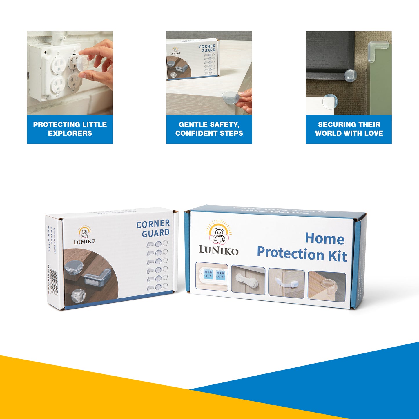 LuNiko Home Safety Combo – 48-Pieces Baby proofing Set | Total Home Protection for Crawling & First Steps